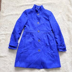 J.Crew Wool Blend Coat – Size 8 Royal Blue Tailored Jacket |60% Wool